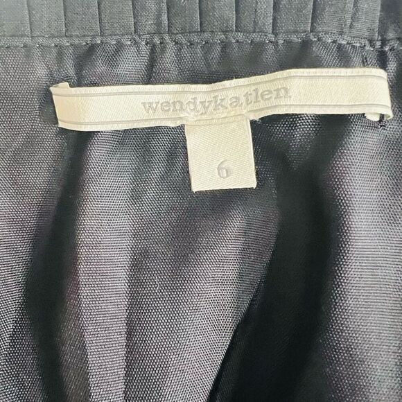 Anthropologie Womens Black Waist Bow Polka Dot Skirt Fit & Flare Dress Size 6 - Picture 5 of 10